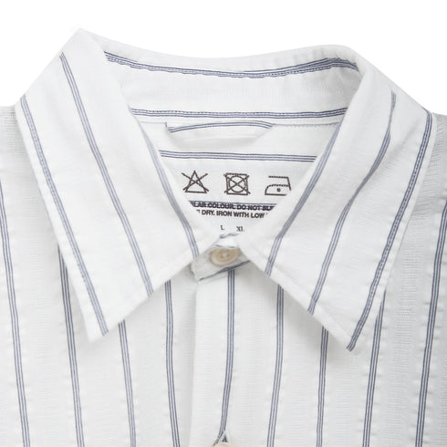 Mfpen Exact Shirt Blue Seersucker Stripe M124-DU Degli Uberti